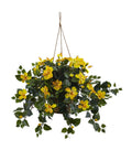 Nearly Natural Hibiscus in Hanging Basket