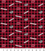 Wisconsin Badgers Flannel Fabric Checks
