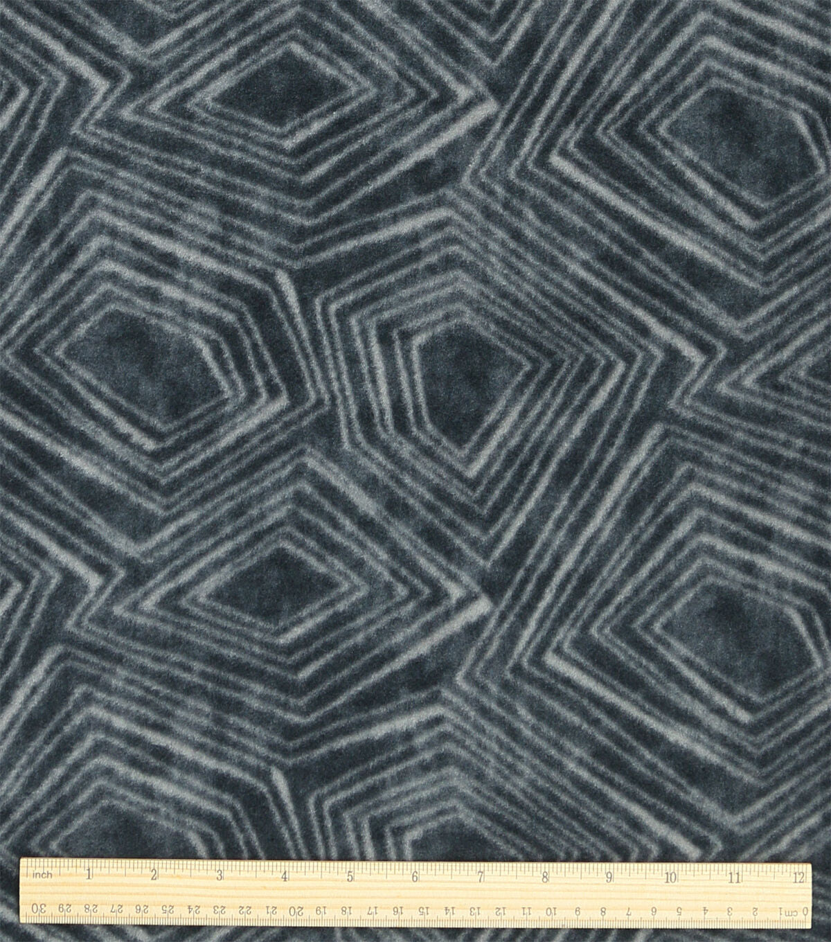Black Geometric Textured Anti Pill Plush Fleece Fabric