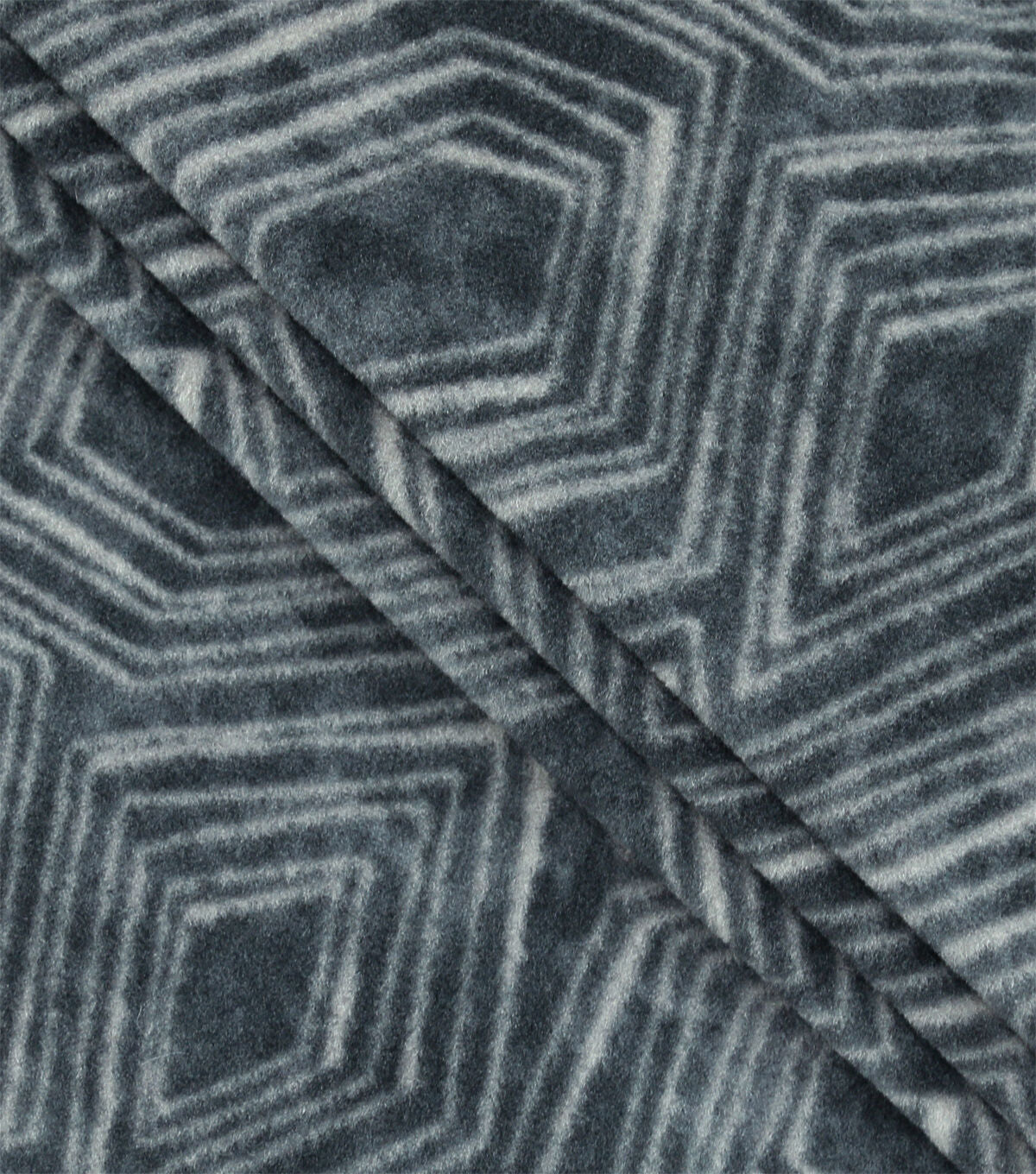 Black Geometric Textured Anti Pill Plush Fleece Fabric