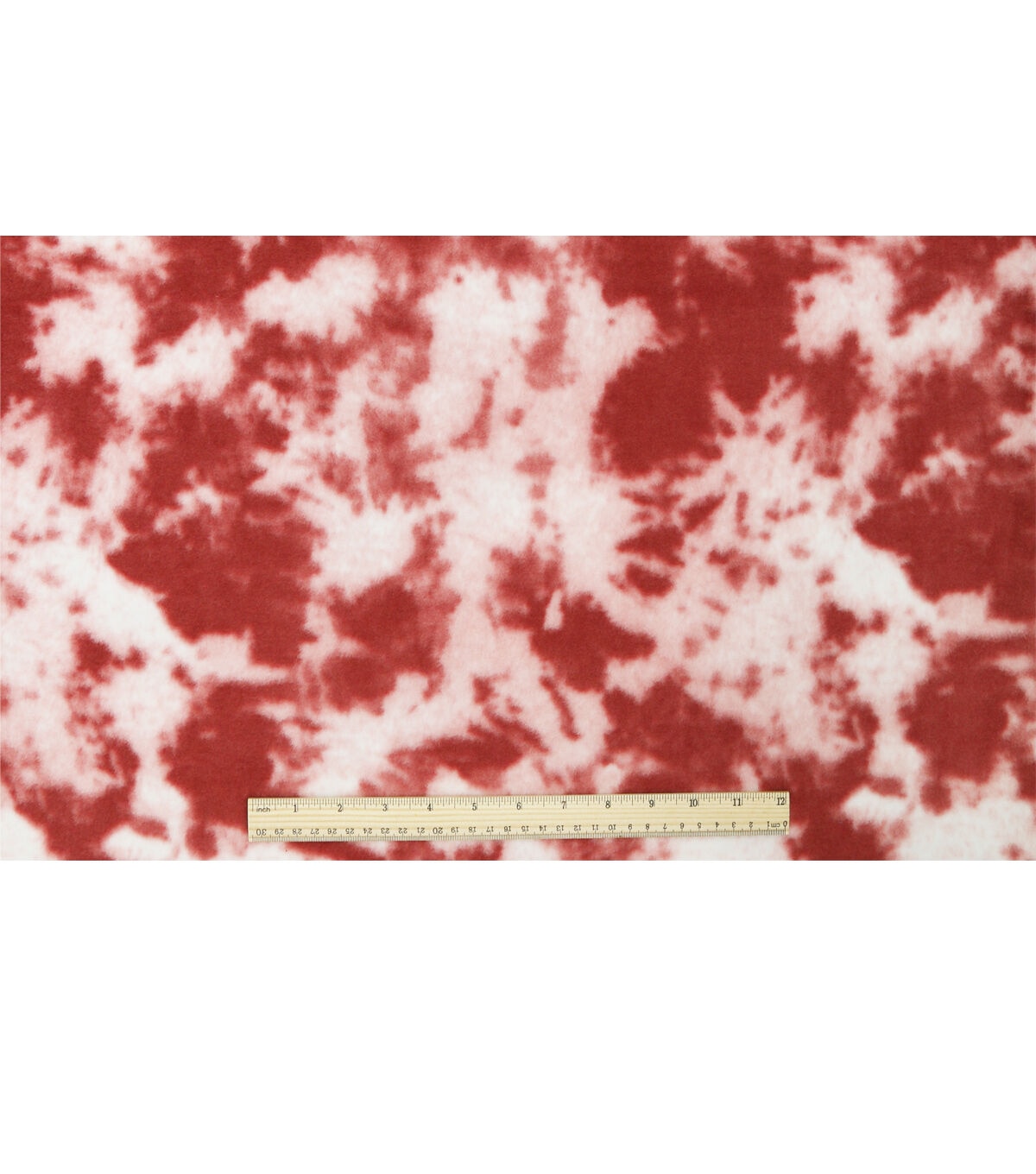 Red Tie Dye Anti Pill Fleece Fabric