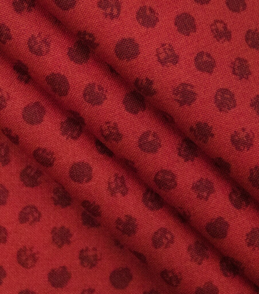 Dots on Dark Red Cotton Fabric by Keepsake Calico
