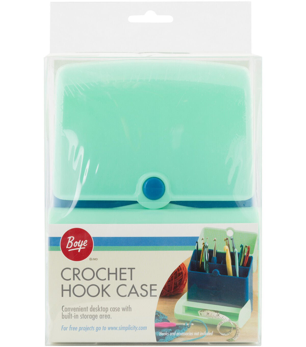 Boye Hard Plastic Crochet Hook Case with Storage Compartment