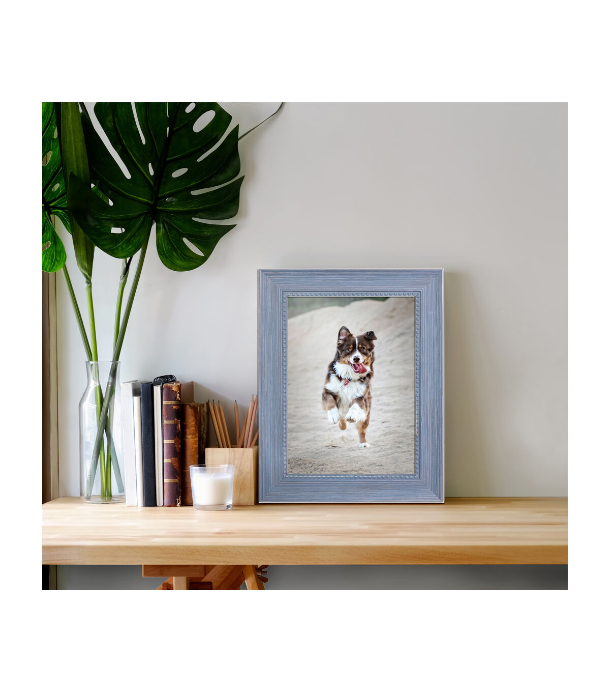 5 x 7 Blue With Beaded Accent Tabletop Picture Frame by Place & Time