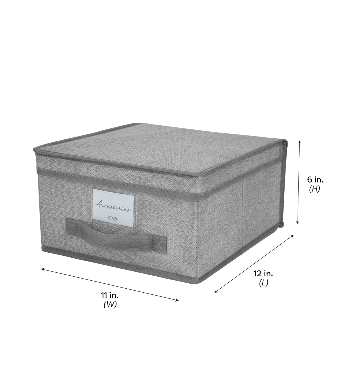 Simplify 11 x 12 Heather Gray Storage Box