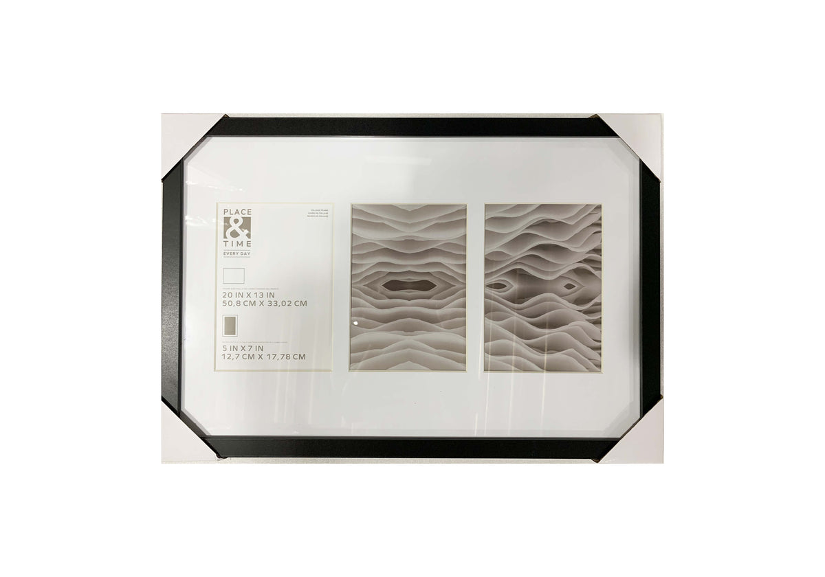 5 x 7 Black 3 Photo Collage Frame by Place & Time