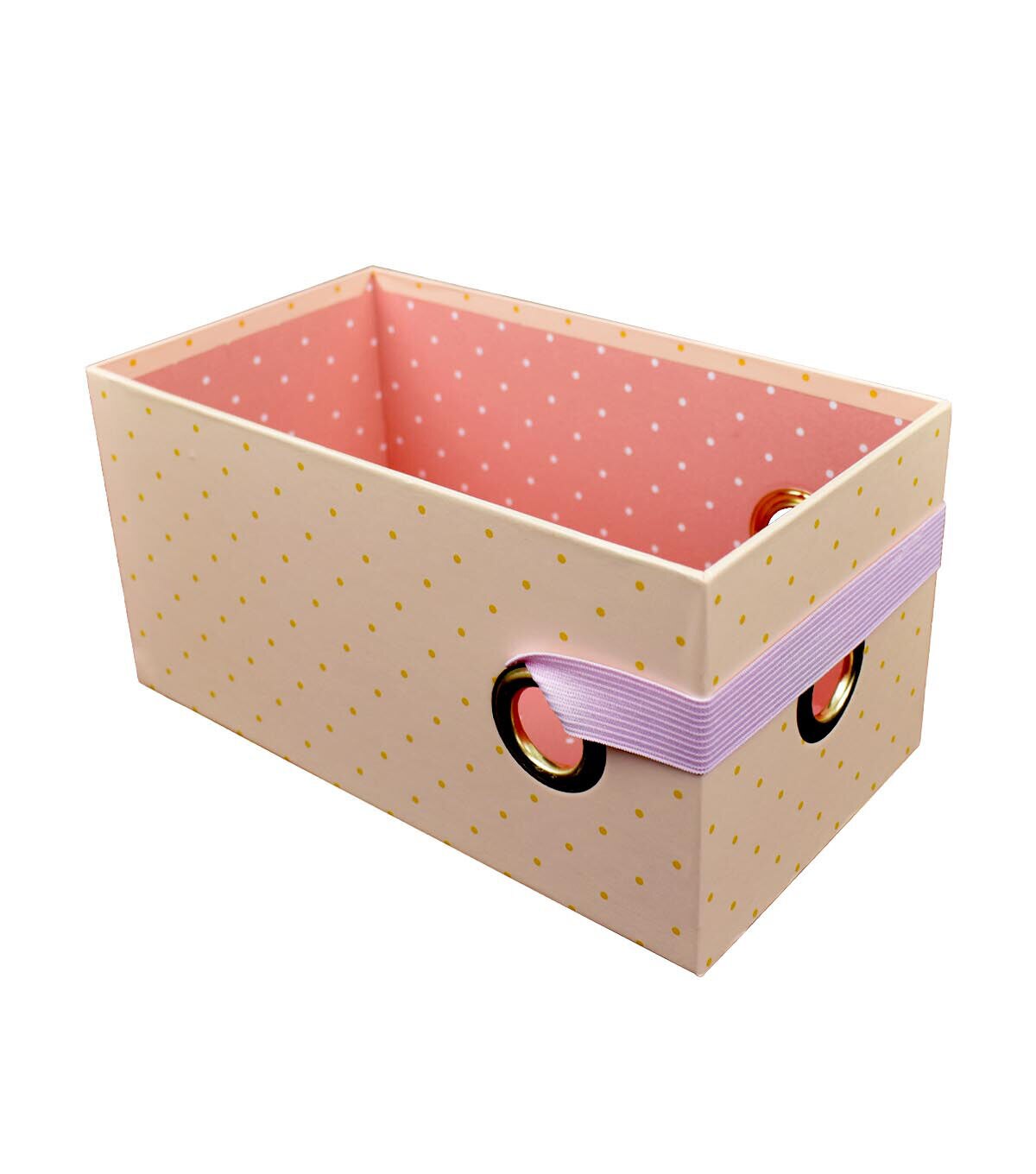 9 Dots on Orange Rectangle Box With Elastic Strap by Hudson 43