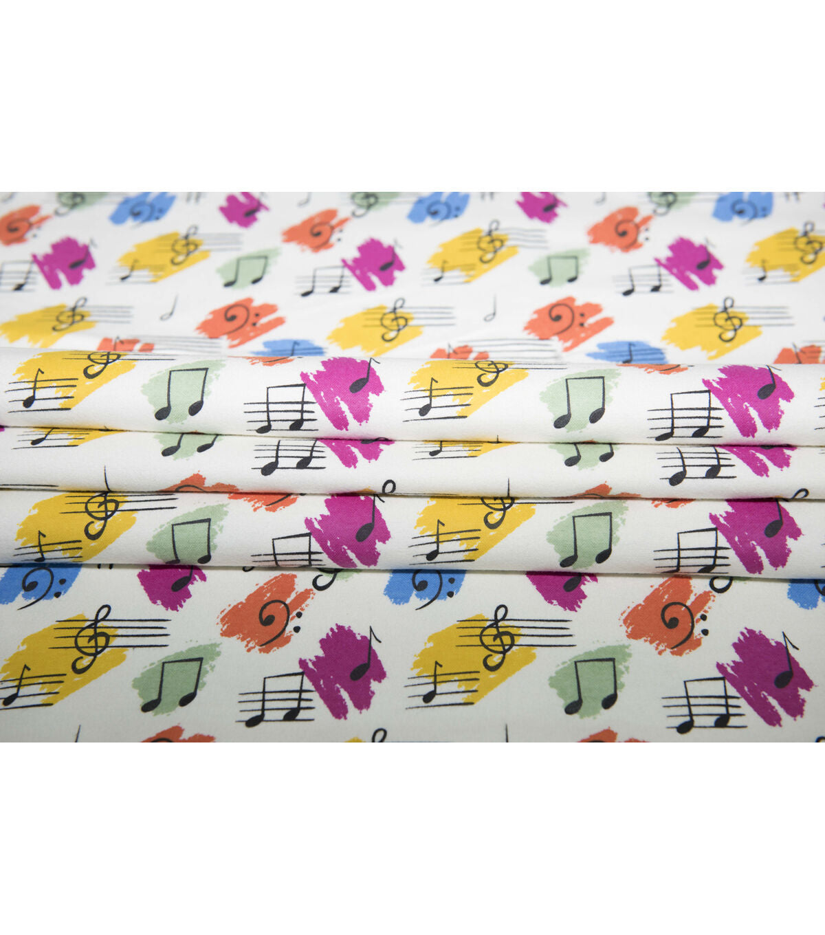 Super Snuggle Multi Color Music Notes Flannel Fabric