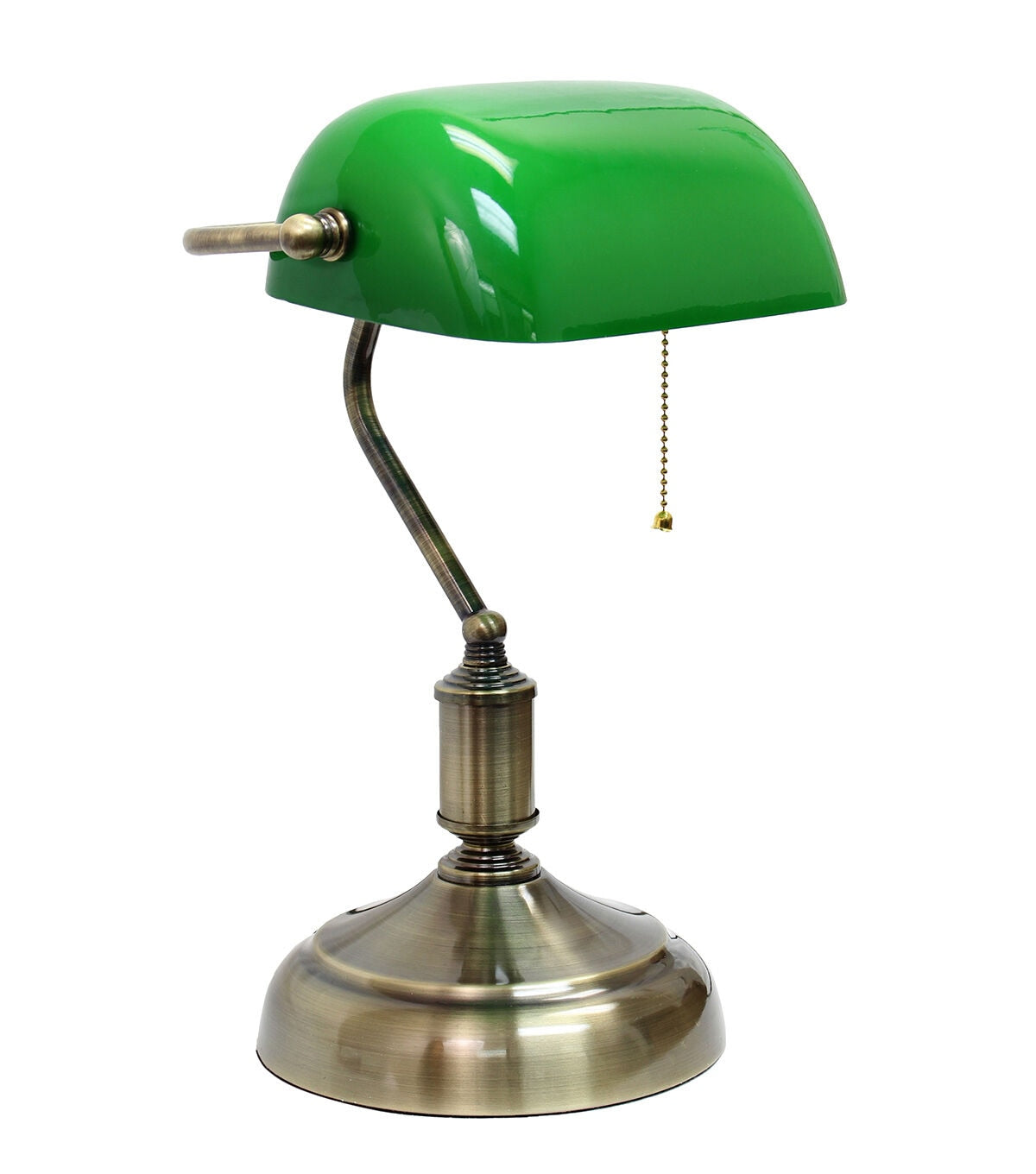 All The Rages Executive Banker's Desk Lamp with Glass Shade