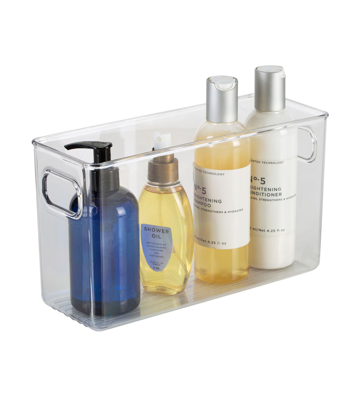 Simplify 10 x 6 Clear Narrow Vertical Stripe Organizer With Handles