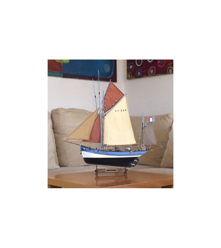 Gift Pack with Ship Model, Paints and Tools: Tuna Boat Marie Jeanne