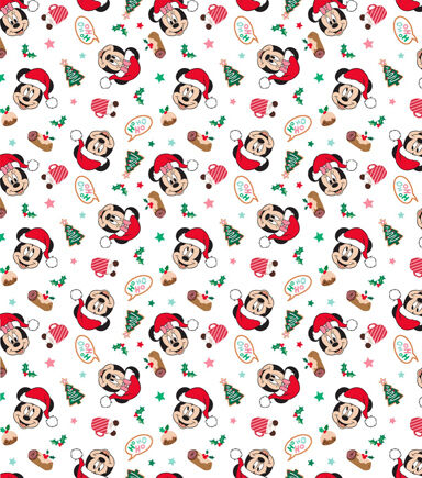 Mickey & Minnie Icons Christmas Cotton Fabric