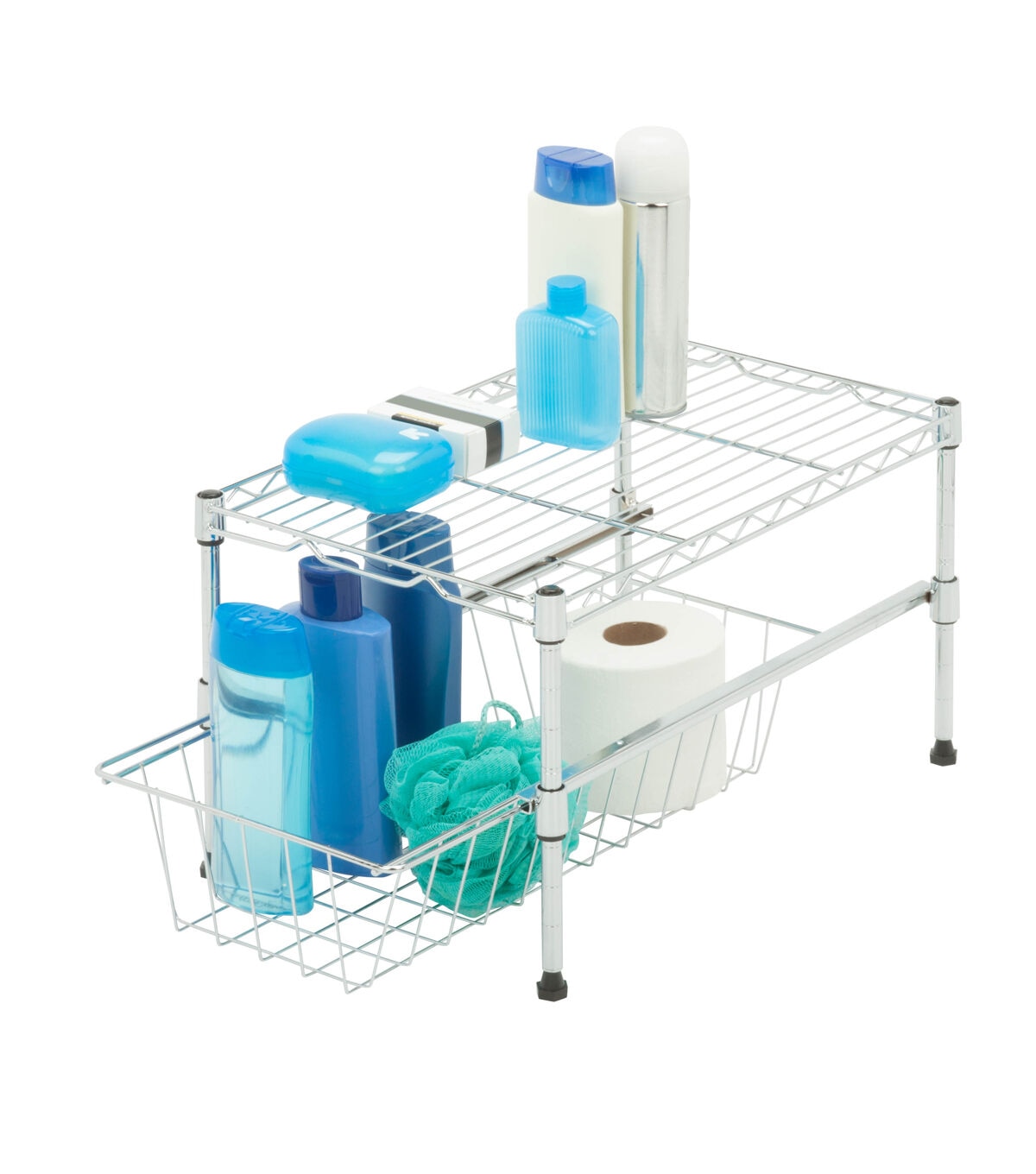 Honey Can Do 17.5 Cabinet Organizer With Basket & Adjustable Shelf