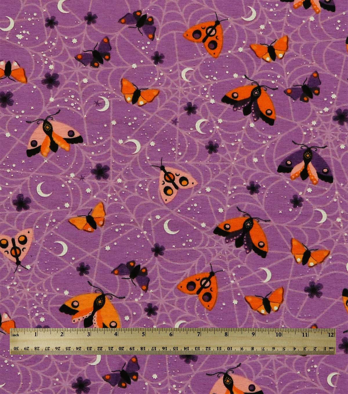 Moths On Purple Super Snuggle Flannel Fabric