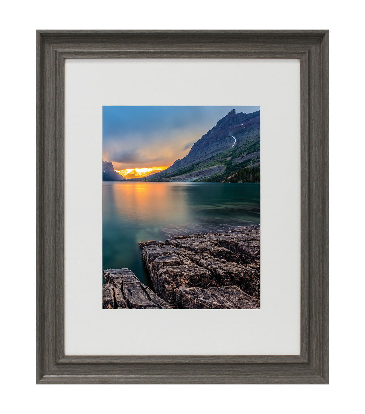BP 16x20 Matted to 11x14 Rustic Gray Wall Frame