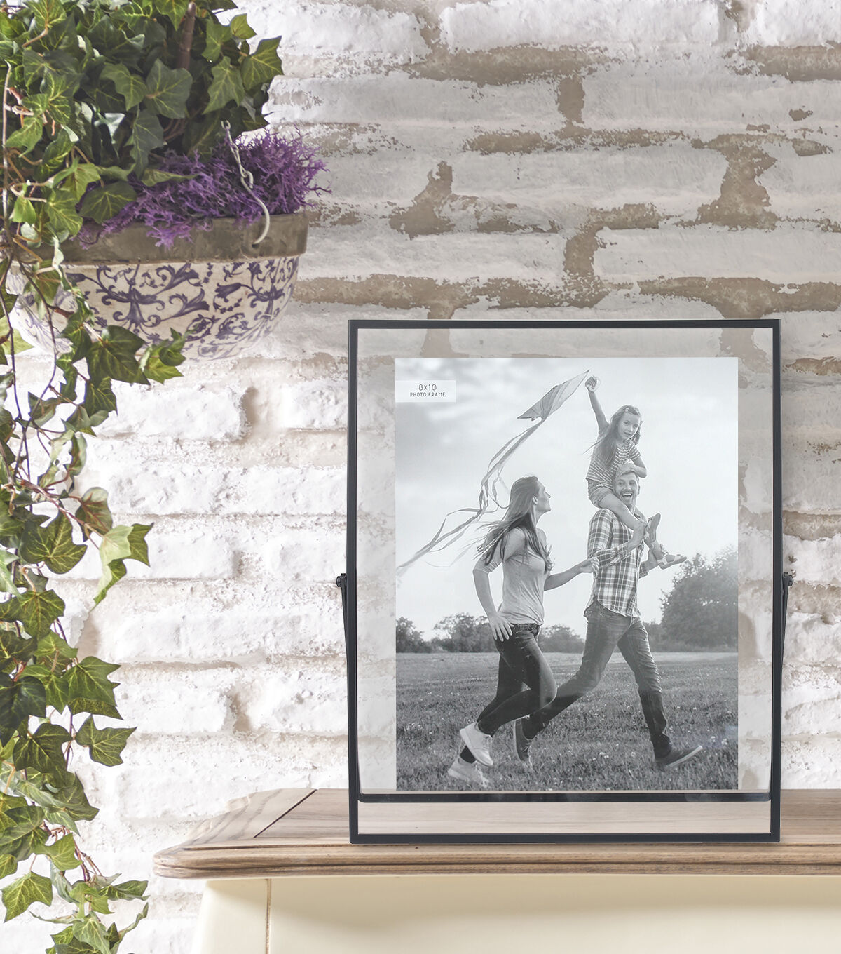 8 x 10 Black Floating Easel Tabletop Picture Frame