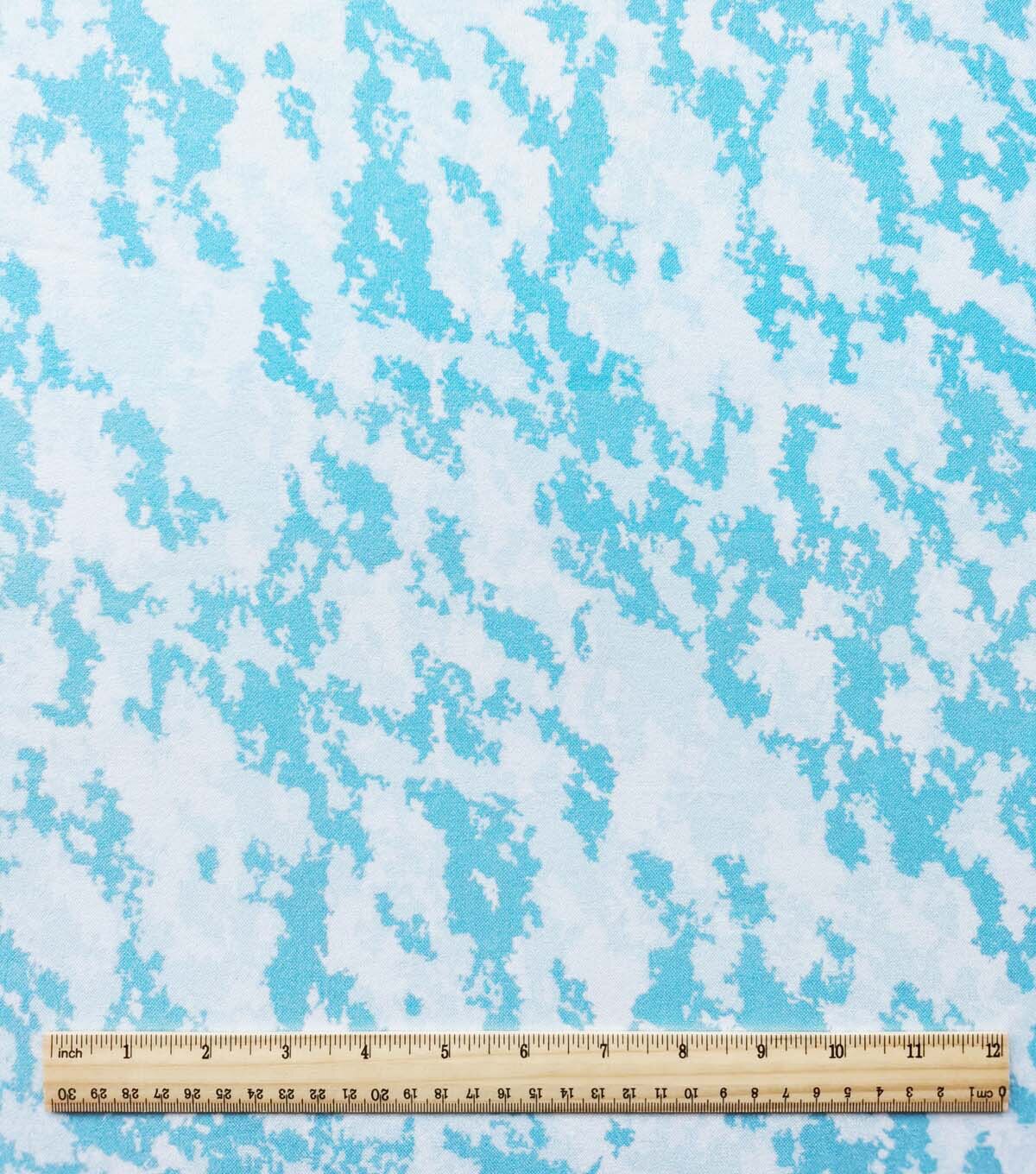 Blue Textured Snow Luxe Flannel Fabric