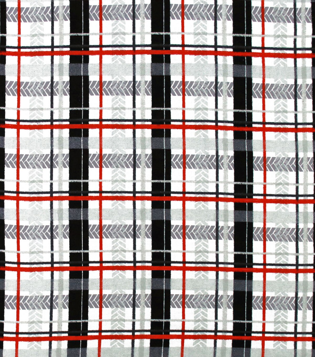 Black Red White Plaid Super Snuggle Flannel Fabric