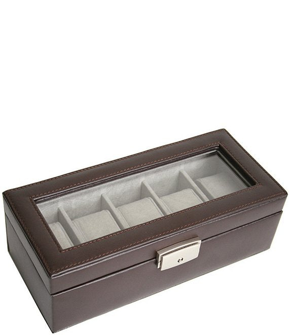 Leather Five-Slot Watch Box