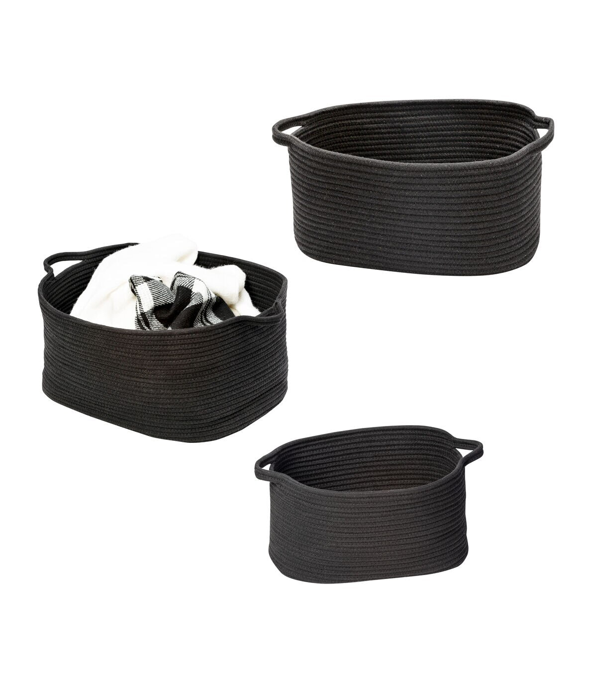 Honey Can Do 18.5 x 13 Soft Cotton Coil Nesting Baskets 3ct