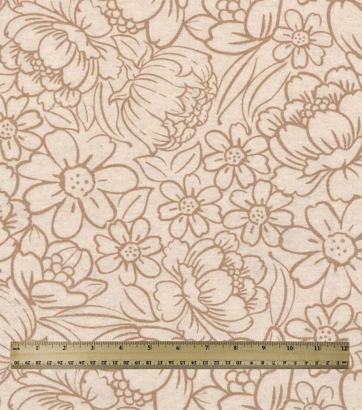 108 Light Brown Floral Blender Wide Flannel Fabric