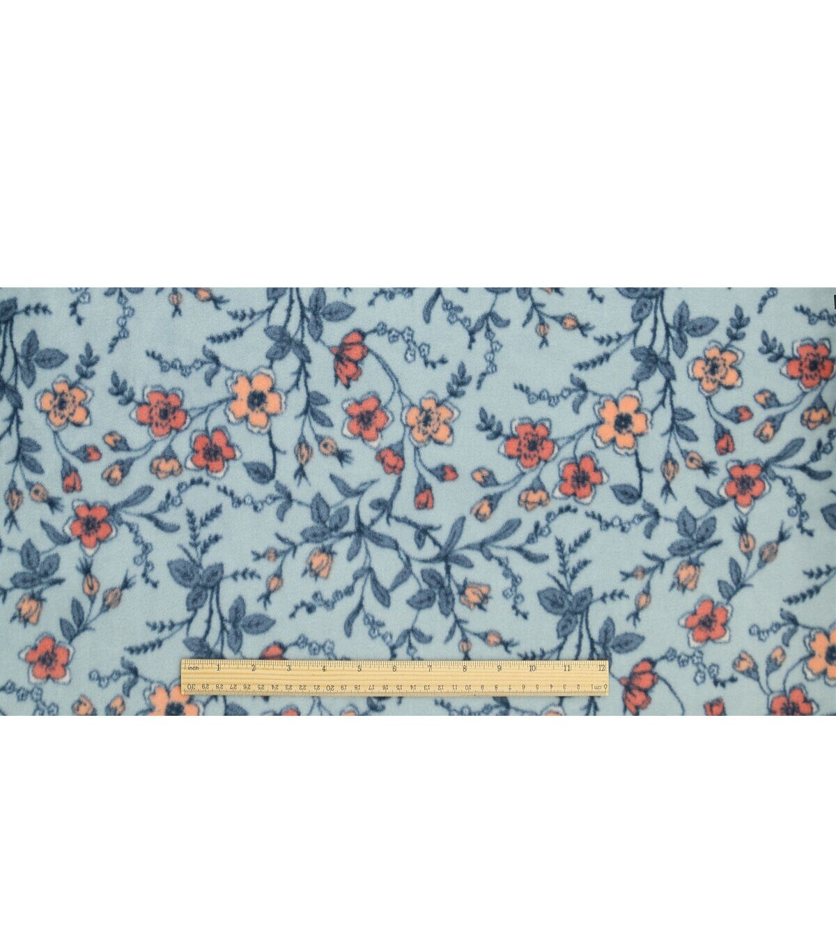 Blue Cottagecore Floral Luxe Fleece Fabric
