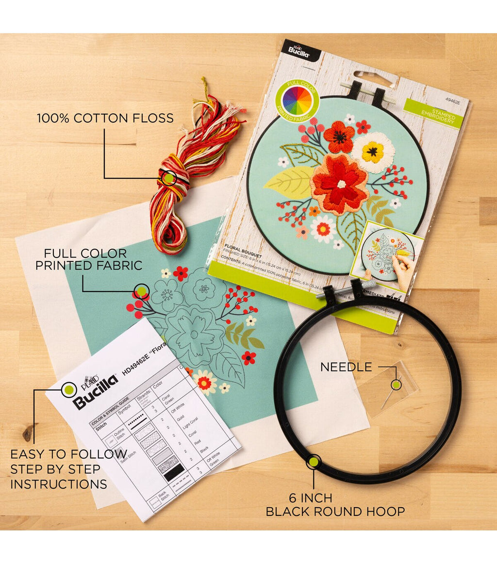 Bucilla 6 Creative Hands Embroidery Kit