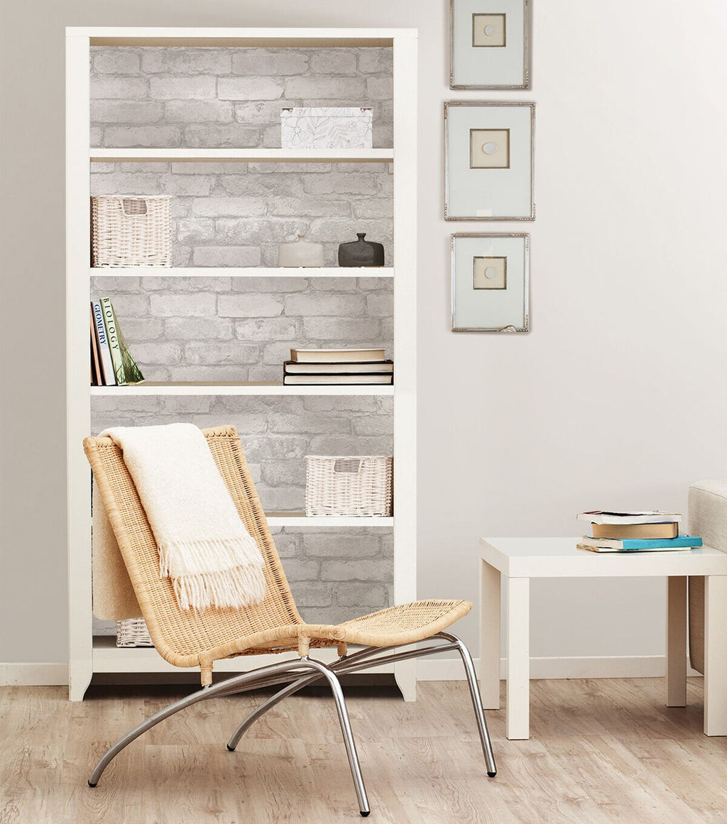 WallPops NuWallpaper Grey White Brick