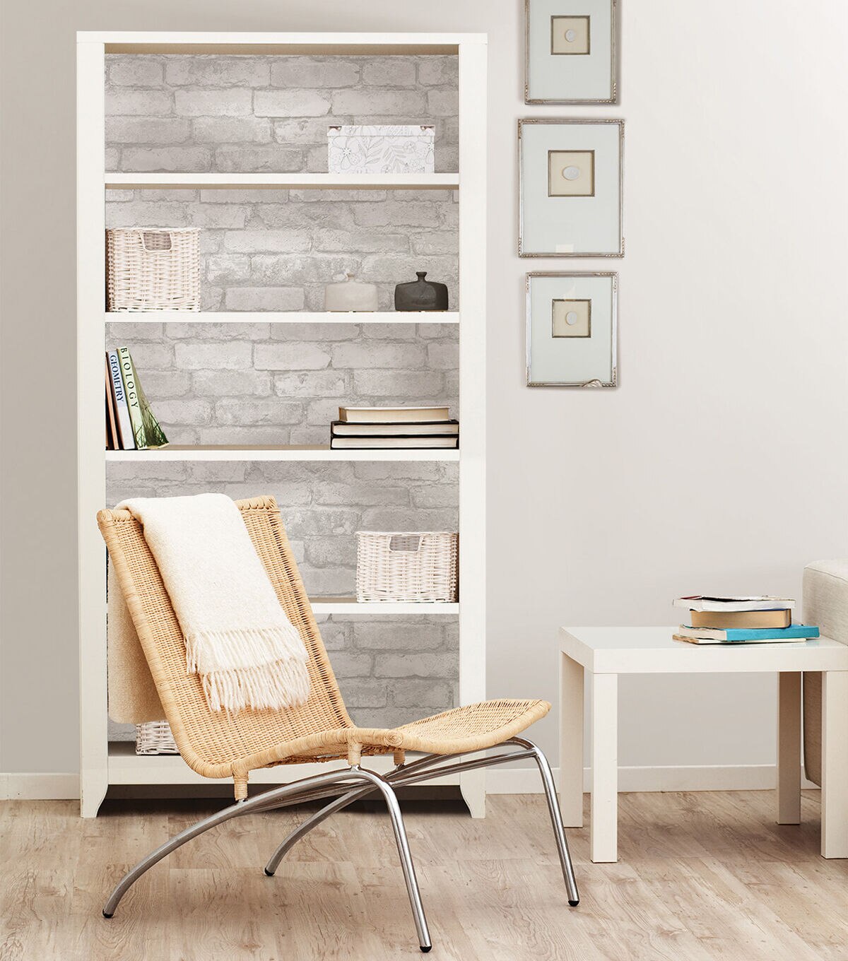 WallPops NuWallpaper Grey White Brick
