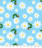 Eric Carle Caterpillar Daisies Cotton Fabric