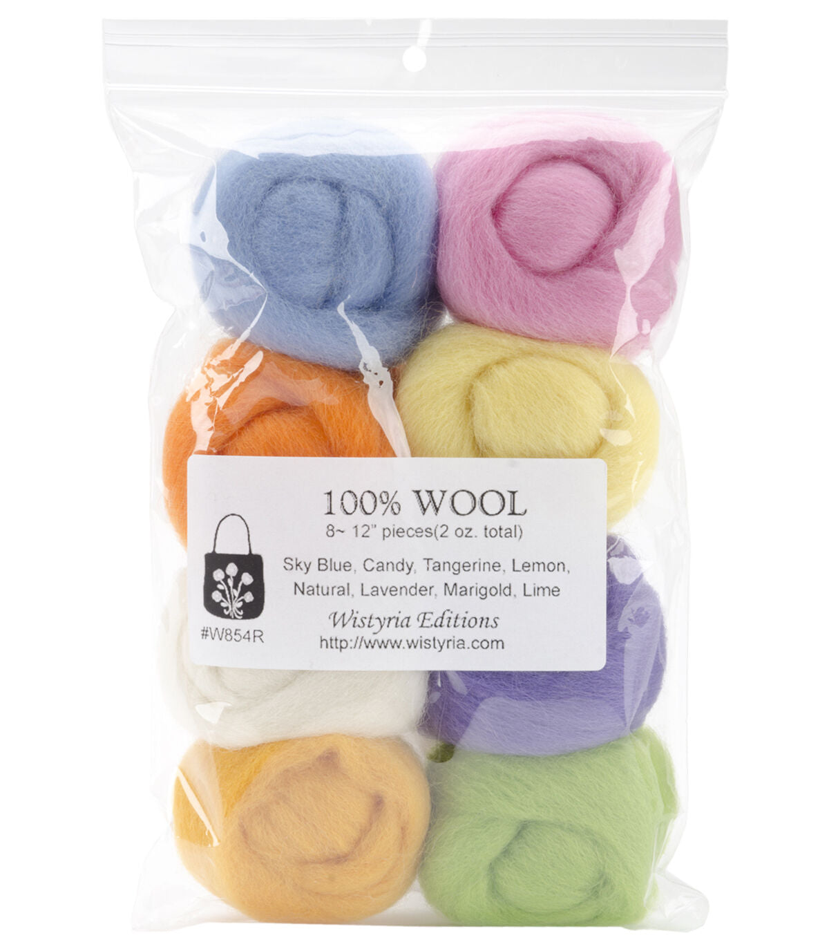 Wistyria Editions 2oz Needle Felting Roving Wool 8ct