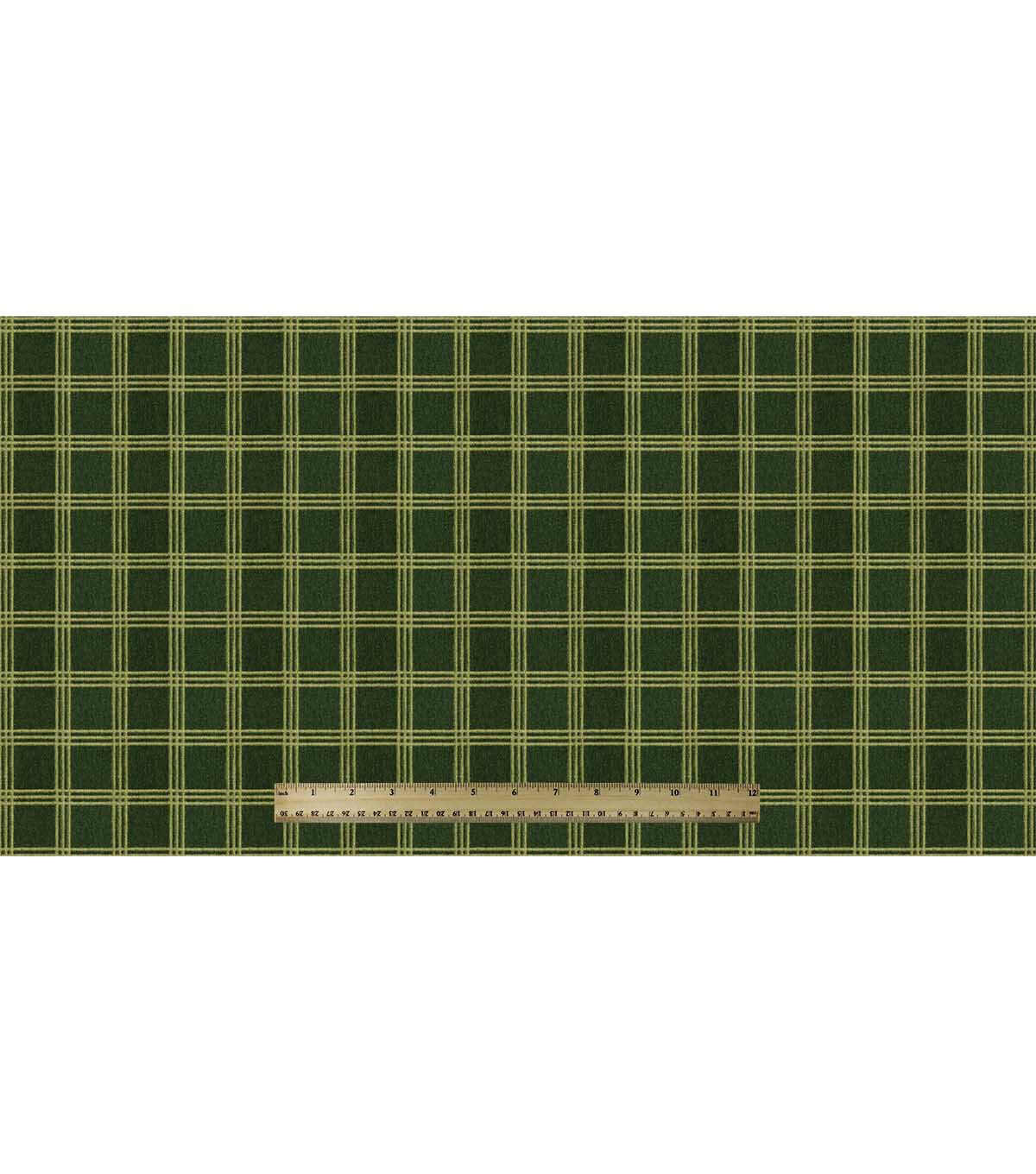 108 Green Grid Plaid Wide Flannel Fabric