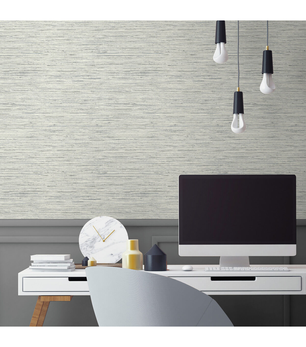 York Wallcoverings Wallpaper Grey Grasscloth