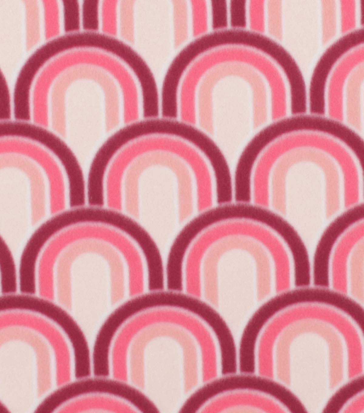 Pink Geometric Tonal Blizzard Fleece Fabric