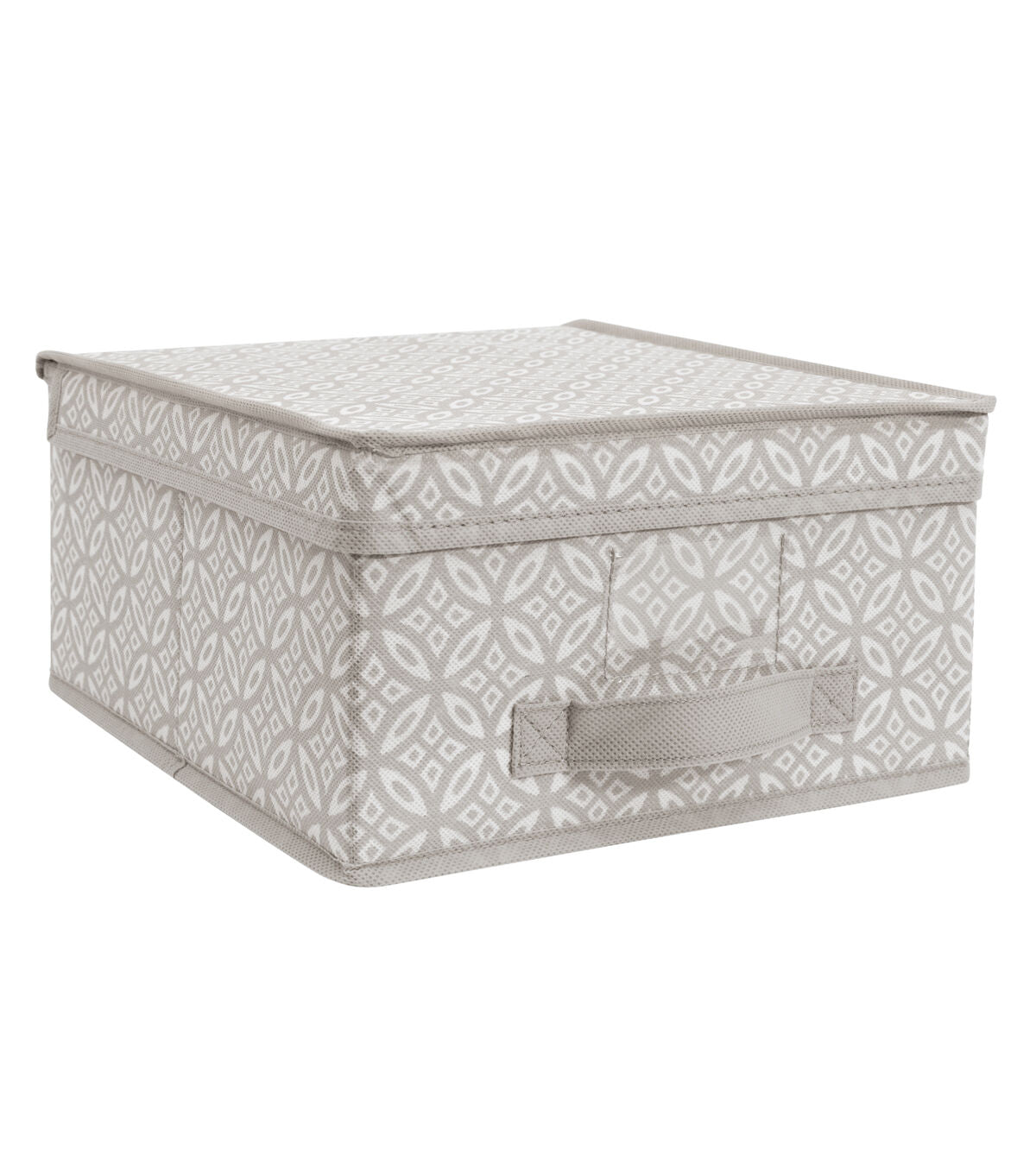 Simplify 11 x 6 Gray Boho Storage Box With Handle