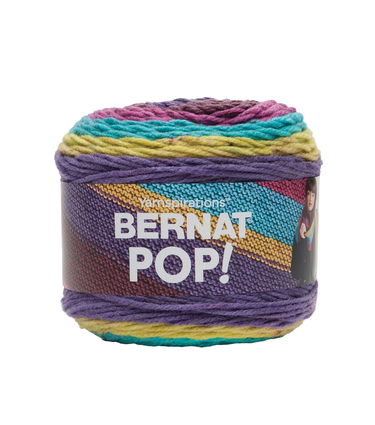 Bernat Pop! Self Striping 280yds Worsted Acrylic Yarn