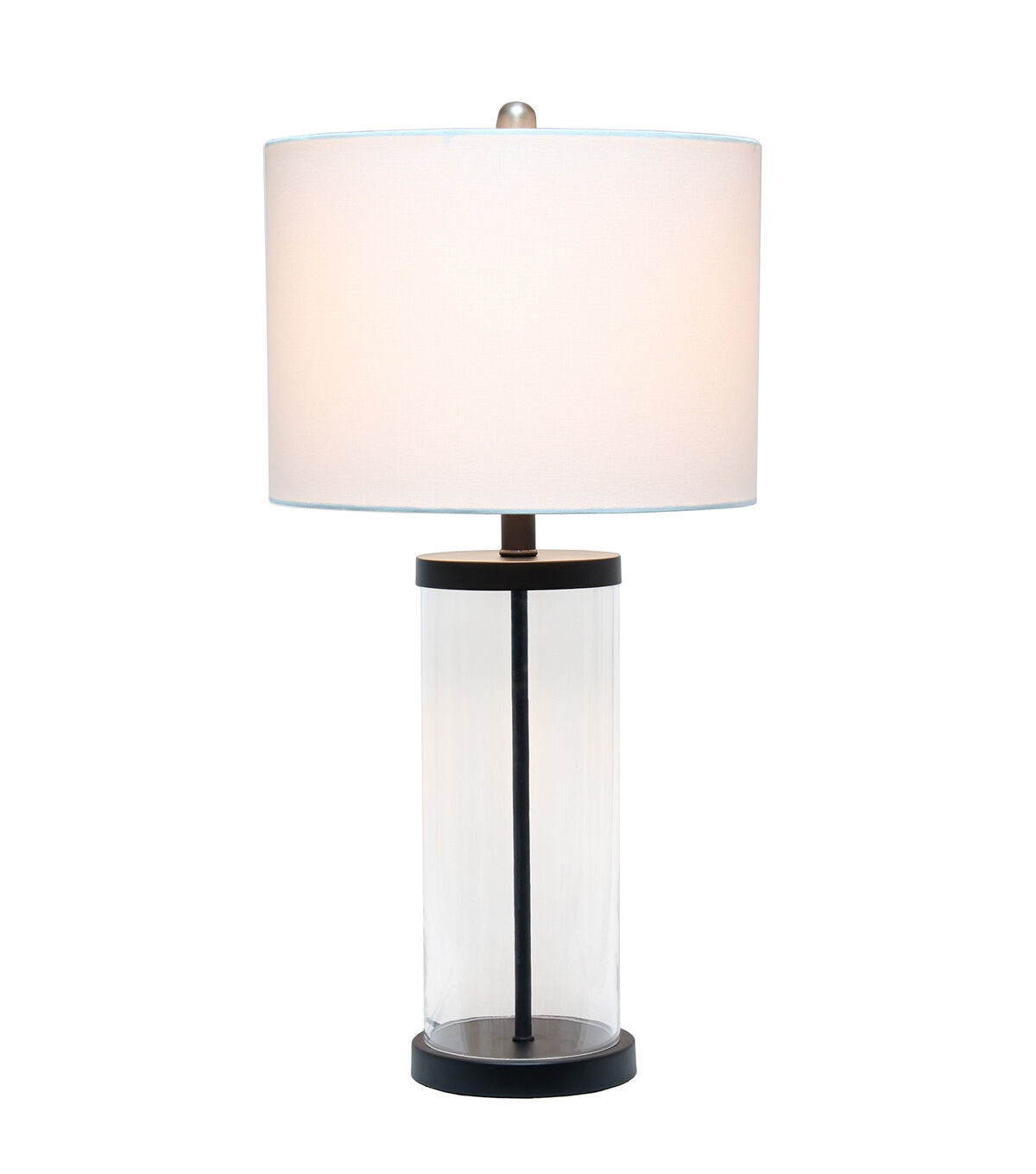All The Rages 28 Black Entrapped Glass Table Lamp With Fabric Shade