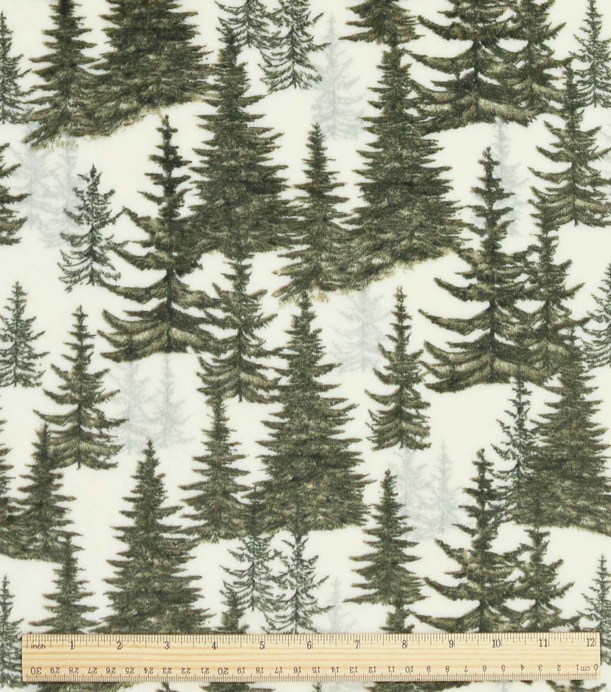 Evergreen Trees Sew Lush Fleece Fabric