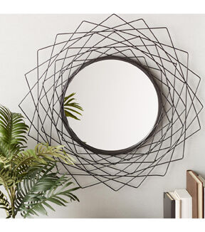 Zingz & Thingz Geometric Wall Mirror Black