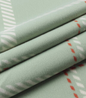 Teal Plaid Blizzard Fleece Fabric