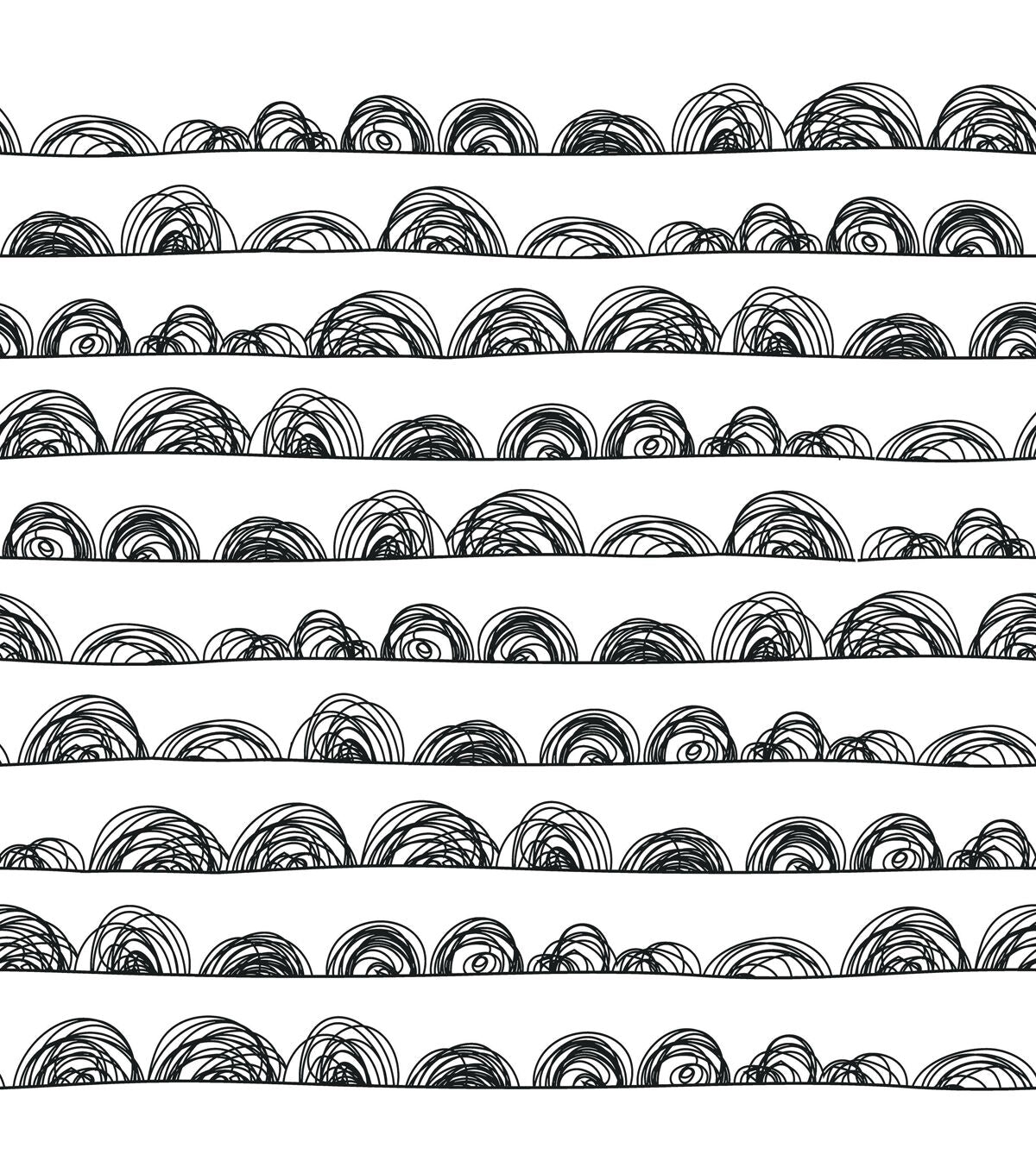 RoomMates 20.5 x 16.5' Gray Doodle Scallop Peel & Stick Wallpaper