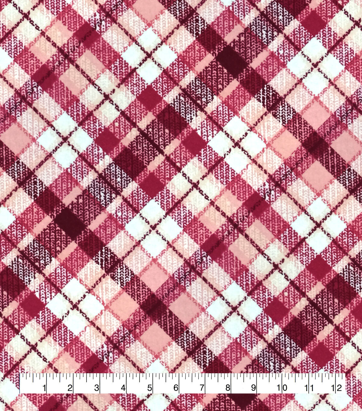 Dusty Pink Bias Plaid Super Snuggle Flannel Fabric