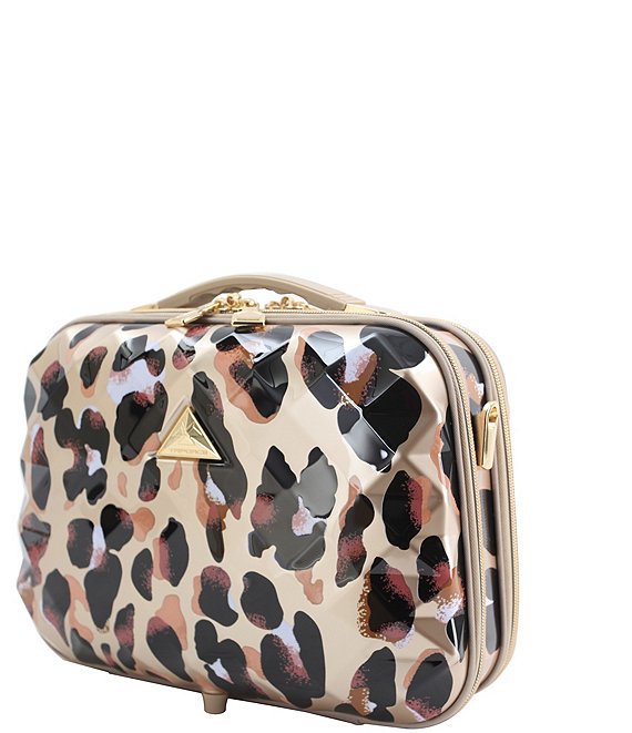 Savoir Collection Quilted Leopard Print Travel Beauty Case