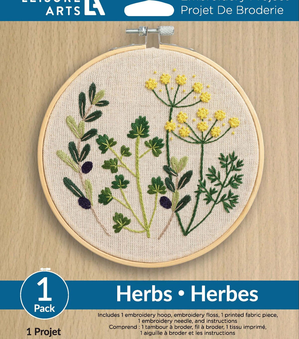 Leisure Arts 6 Herbs Embroidery Kit