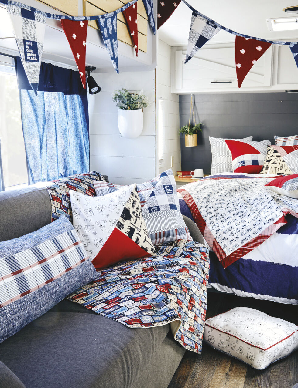 Blue Geometric Super Snuggle Flannel Fabric