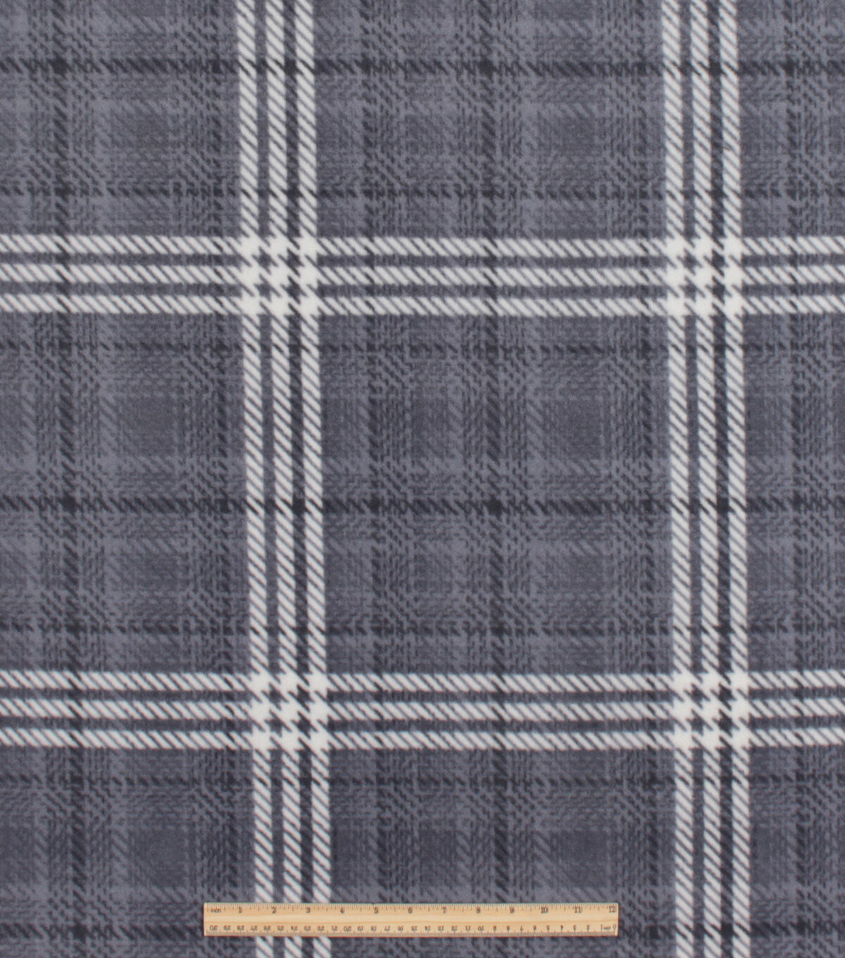 Gray Sweater Plaid Anti Pill Fleece Fabric