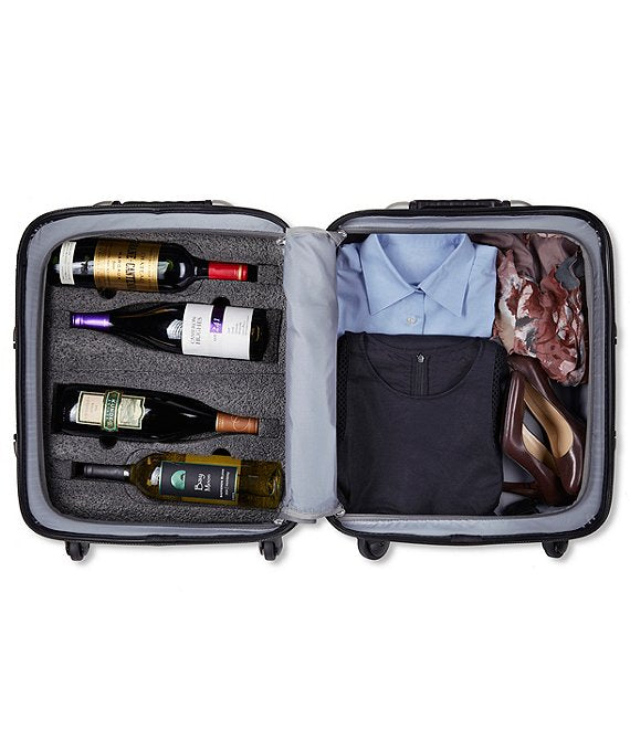 VinGardeValise Petite 8-Bottle Wine Suitcase Spinner Suitcase