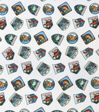 Dino Badges Super Snuggle Flannel Fabric