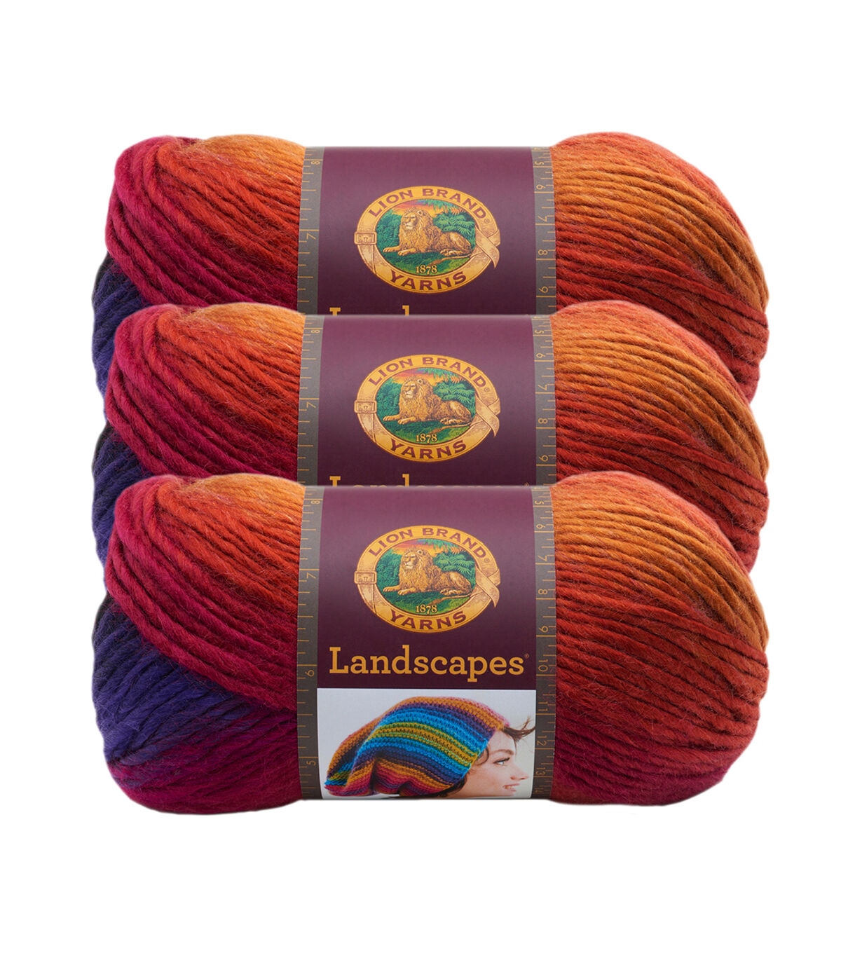 Lion Brand Landscapes 147yds Worsted Acrylic Yarn 3 Bundle