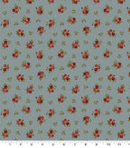 Roses on Blue Premium Cotton Fabric